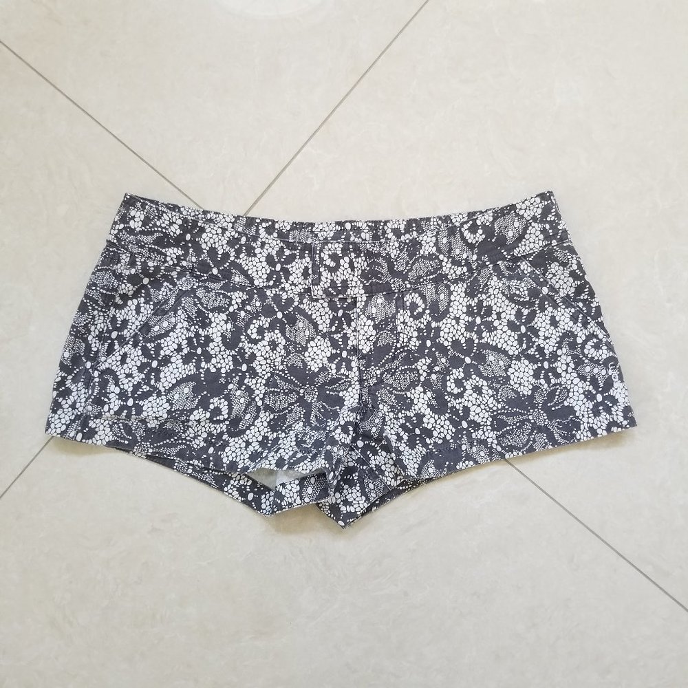 Volcom Black and White Floral Lace Shorts
